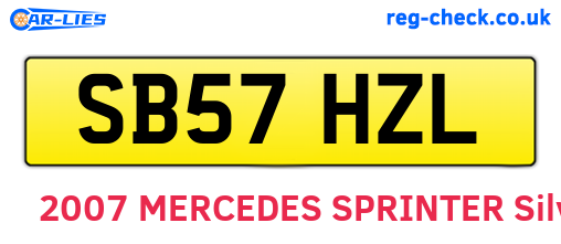 SB57HZL are the vehicle registration plates.