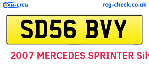 SD56BVY are the vehicle registration plates.