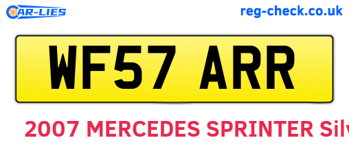 WF57ARR are the vehicle registration plates.