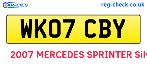 WK07CBY are the vehicle registration plates.