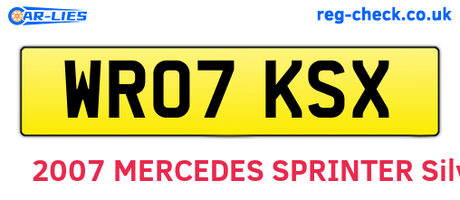 WR07KSX are the vehicle registration plates.