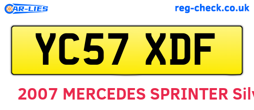 YC57XDF are the vehicle registration plates.