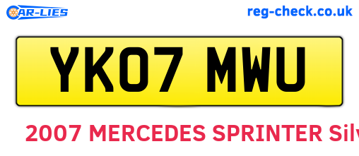 YK07MWU are the vehicle registration plates.
