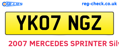 YK07NGZ are the vehicle registration plates.