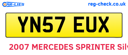 YN57EUX are the vehicle registration plates.