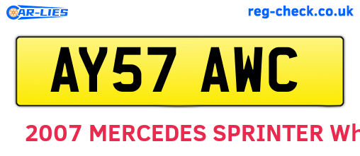 AY57AWC are the vehicle registration plates.