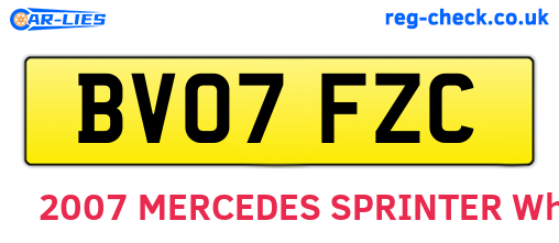 BV07FZC are the vehicle registration plates.