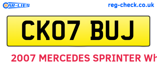 CK07BUJ are the vehicle registration plates.