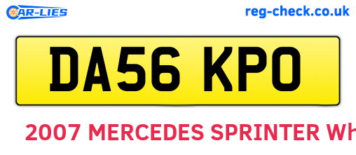 DA56KPO are the vehicle registration plates.