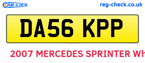 DA56KPP are the vehicle registration plates.