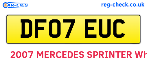 DF07EUC are the vehicle registration plates.