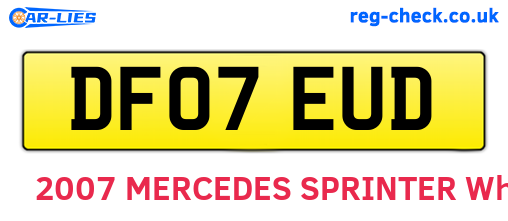 DF07EUD are the vehicle registration plates.