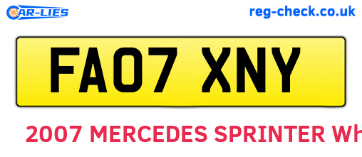 FA07XNY are the vehicle registration plates.