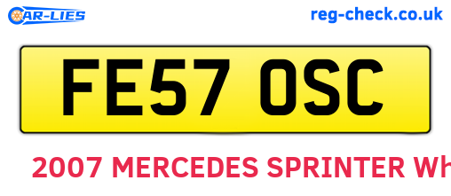 FE57OSC are the vehicle registration plates.