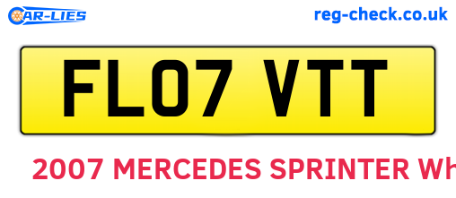 FL07VTT are the vehicle registration plates.
