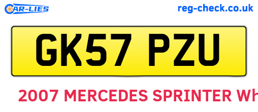 GK57PZU are the vehicle registration plates.
