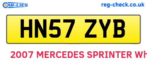 HN57ZYB are the vehicle registration plates.