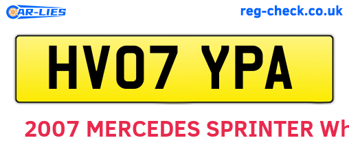 HV07YPA are the vehicle registration plates.