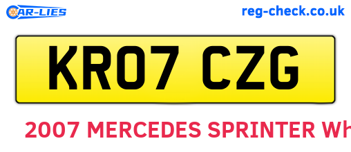 KR07CZG are the vehicle registration plates.