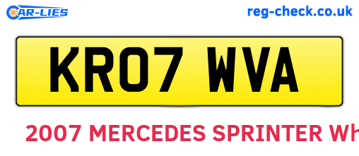KR07WVA are the vehicle registration plates.