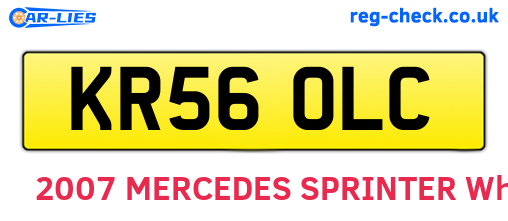 KR56OLC are the vehicle registration plates.