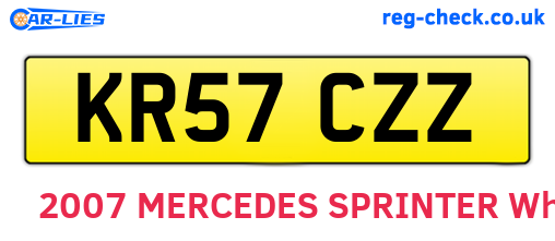 KR57CZZ are the vehicle registration plates.