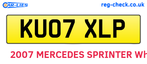 KU07XLP are the vehicle registration plates.