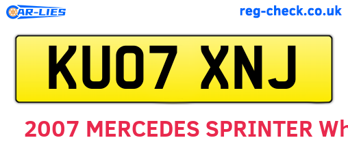 KU07XNJ are the vehicle registration plates.