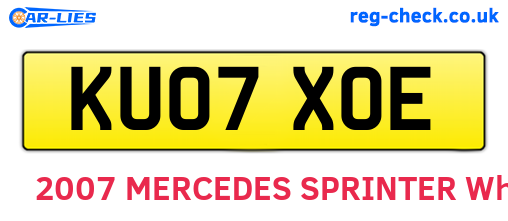 KU07XOE are the vehicle registration plates.