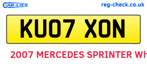KU07XON are the vehicle registration plates.