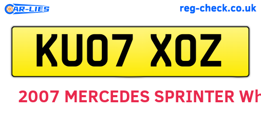 KU07XOZ are the vehicle registration plates.