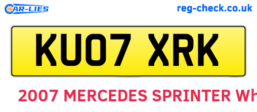 KU07XRK are the vehicle registration plates.