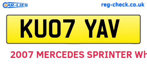 KU07YAV are the vehicle registration plates.
