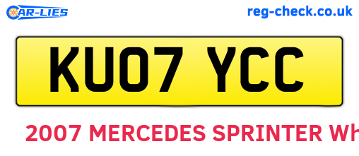 KU07YCC are the vehicle registration plates.