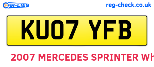 KU07YFB are the vehicle registration plates.