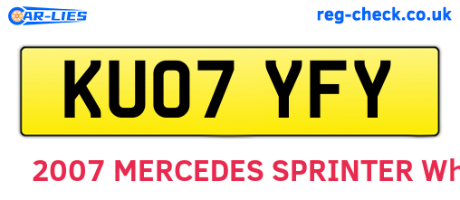 KU07YFY are the vehicle registration plates.