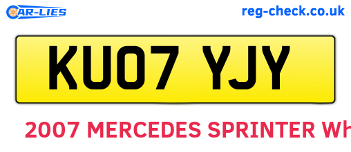 KU07YJY are the vehicle registration plates.