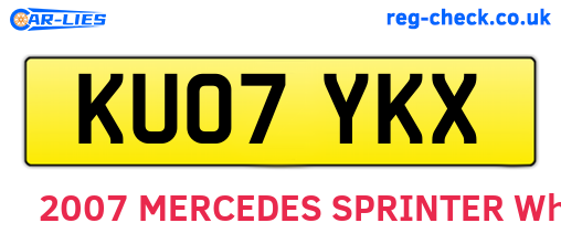 KU07YKX are the vehicle registration plates.