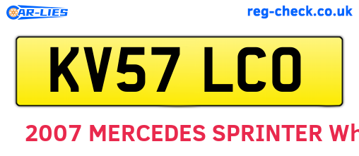 KV57LCO are the vehicle registration plates.