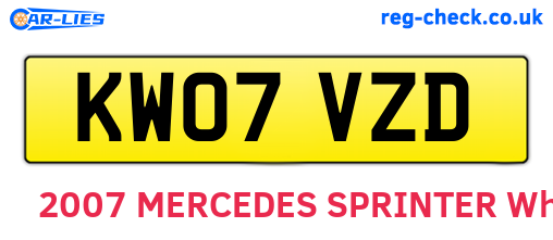 KW07VZD are the vehicle registration plates.