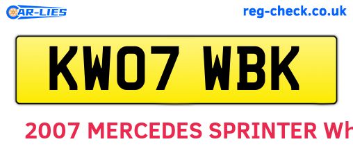 KW07WBK are the vehicle registration plates.