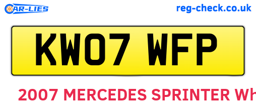 KW07WFP are the vehicle registration plates.