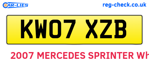 KW07XZB are the vehicle registration plates.