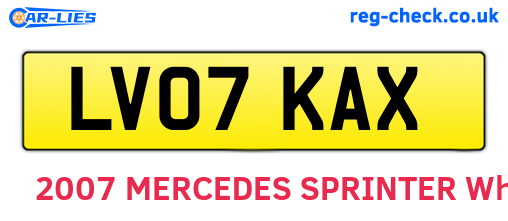 LV07KAX are the vehicle registration plates.
