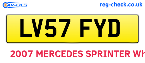 LV57FYD are the vehicle registration plates.
