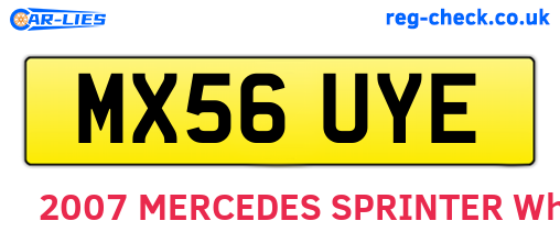 MX56UYE are the vehicle registration plates.