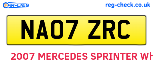 NA07ZRC are the vehicle registration plates.