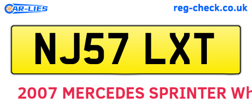 NJ57LXT are the vehicle registration plates.