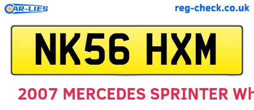 NK56HXM are the vehicle registration plates.