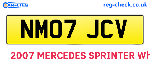 NM07JCV are the vehicle registration plates.